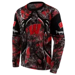 customized wisconsin badgers hunting theme red black hoodie best selling