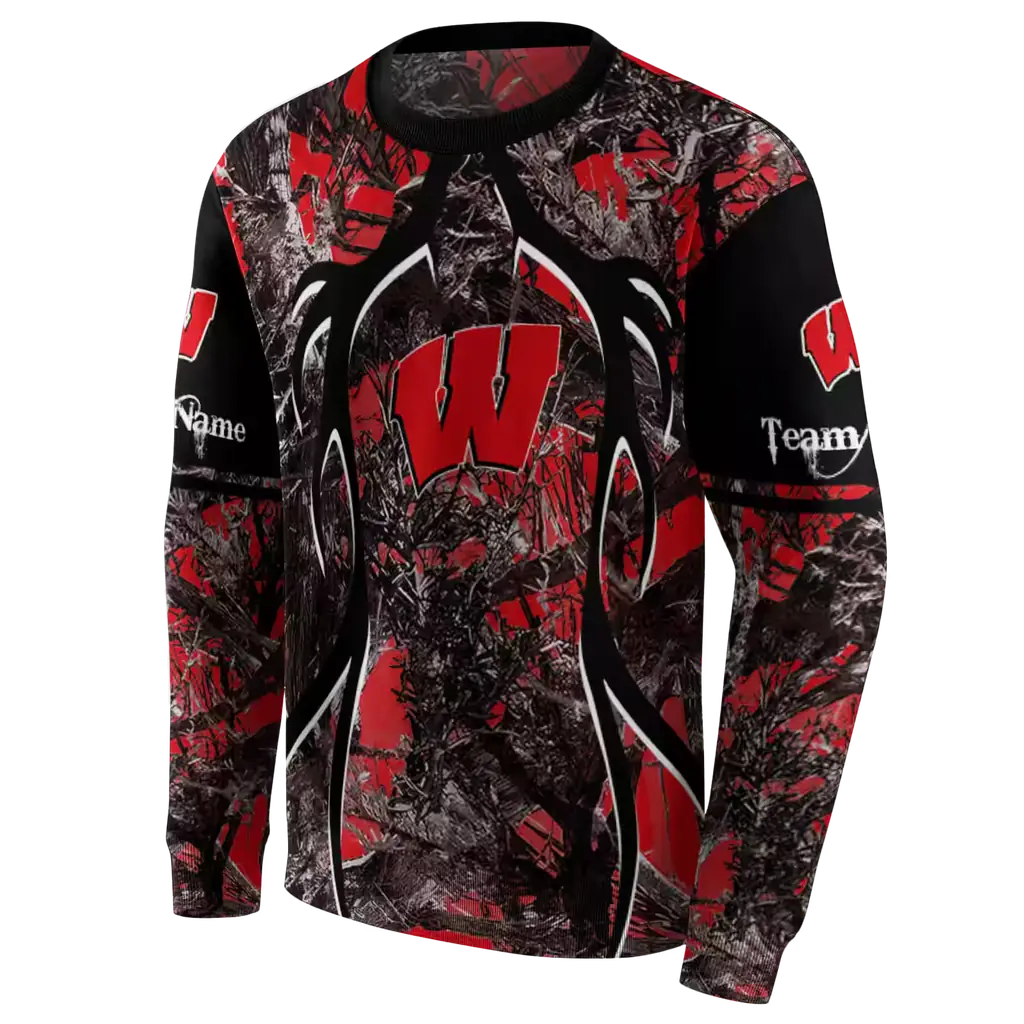 customized wisconsin badgers hunting theme red black hoodie new arrival customized wisconsin badgers hunting theme red black hoodie new arrival