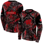 customized wisconsin badgers hunting theme red black hoodie best selling