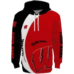 customized wisconsin badgers minimalist design red black hoodie best selling