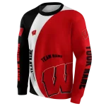 customized wisconsin badgers minimalist design red black hoodie best selling