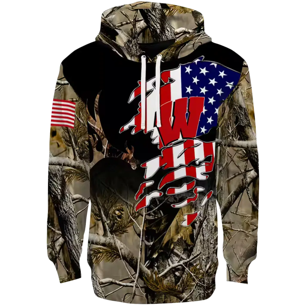 customized wisconsin badgers tree camo hoodie best selling customized wisconsin badgers tree camo hoodie best selling