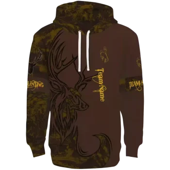 customized wyoming cowboys deer silhouette brown hoodie best selling