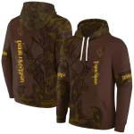 customized wyoming cowboys deer silhouette brown hoodie best selling
