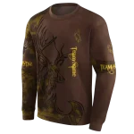 customized wyoming cowboys deer silhouette brown hoodie best selling