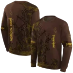 customized wyoming cowboys deer silhouette brown hoodie best selling
