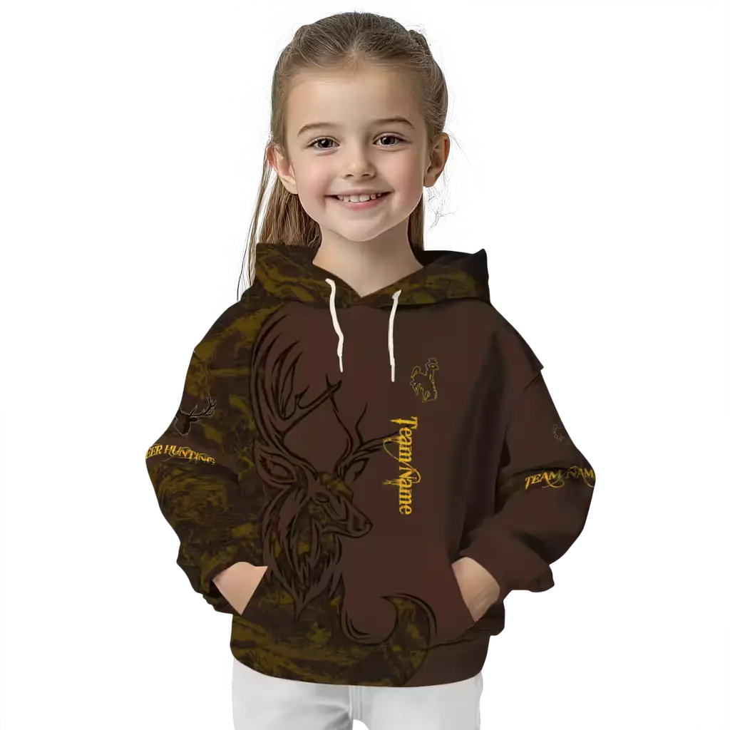 customized wyoming cowboys deer silhouette brown hoodie top rated customized wyoming cowboys deer silhouette brown hoodie top rated