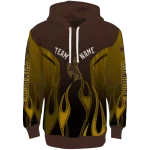 customized wyoming cowboys flame design brown hoodie best selling