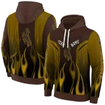 customized wyoming cowboys flame design brown hoodie best selling