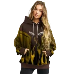 customized wyoming cowboys flame design brown hoodie best selling