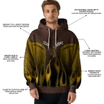 customized wyoming cowboys flame design brown hoodie best selling