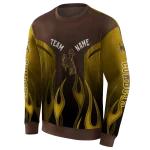 customized wyoming cowboys flame design brown hoodie best selling