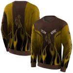 customized wyoming cowboys flame design brown hoodie best selling