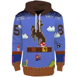 customized wyoming cowboys mario blue black hoodie best selling