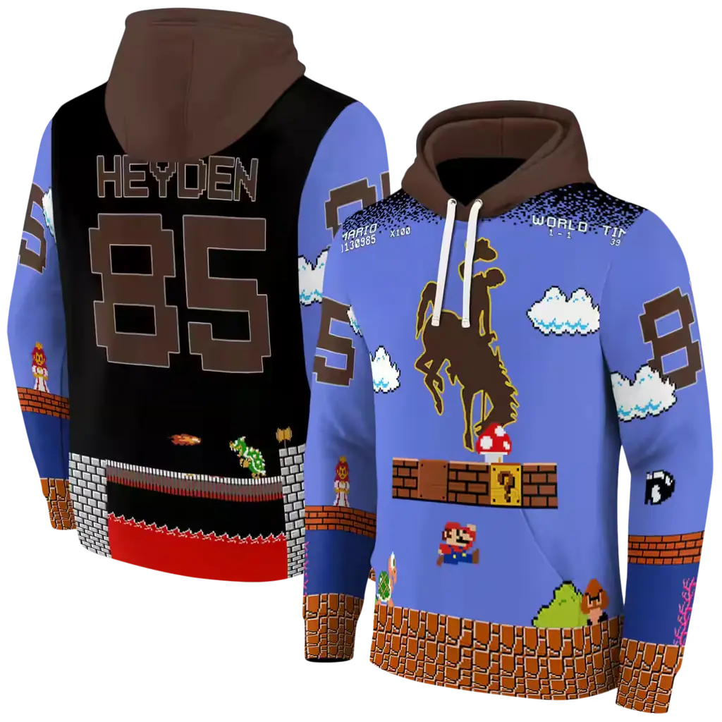 customized wyoming cowboys mario blue black hoodie fashion forward customized wyoming cowboys mario blue black hoodie fashion forward