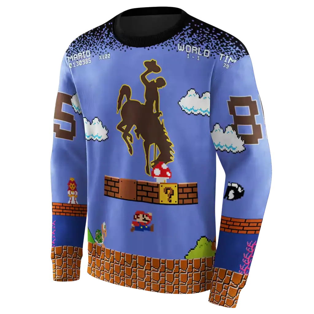 customized wyoming cowboys mario blue black hoodie new arrival customized wyoming cowboys mario blue black hoodie new arrival