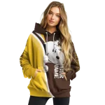 customized wyoming cowboys peeking snoopy brown hoodie best selling