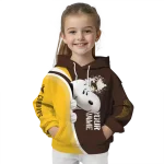 customized wyoming cowboys peeking snoopy brown hoodie best selling