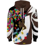 customized wyoming cowboys puzzle pieces brown hoodie best selling