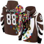 customized wyoming cowboys puzzle pieces brown hoodie best selling