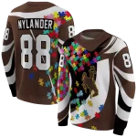 customized wyoming cowboys puzzle pieces brown hoodie best selling