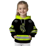 customized wyoming cowboys safety motif black neon green hoodie best selling