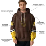 customized wyoming cowboys striped sleeves brown hoodie best selling