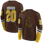 customized wyoming cowboys striped sleeves brown hoodie best selling