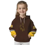 customized wyoming cowboys striped sleeves brown hoodie best selling