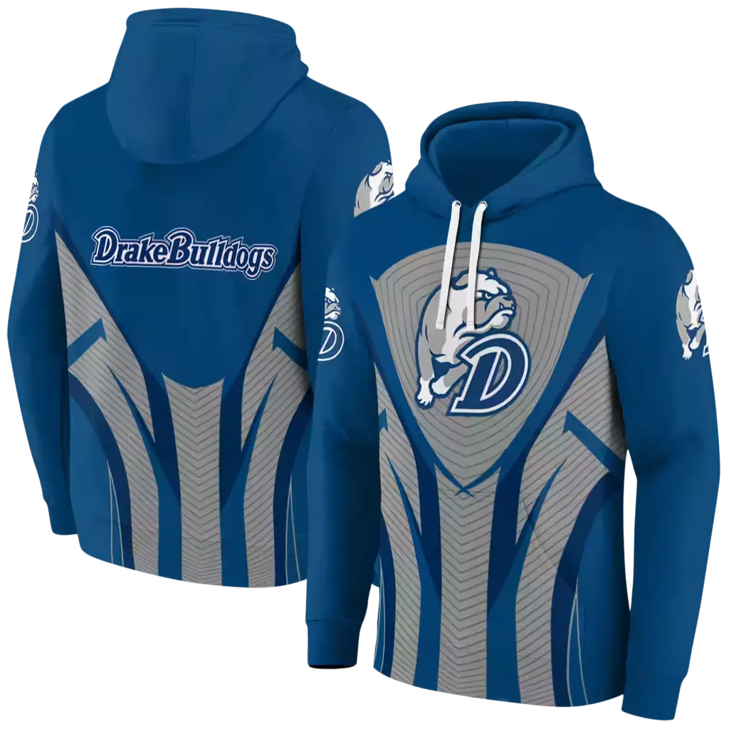 drake bulldogs concentric lines blue black hoodie fashion forward drake bulldogs concentric lines blue black hoodie fashion forward