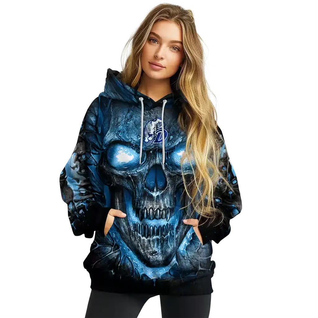 drake bulldogs demonic skull blue black hoodie high quality drake bulldogs demonic skull blue black hoodie high quality