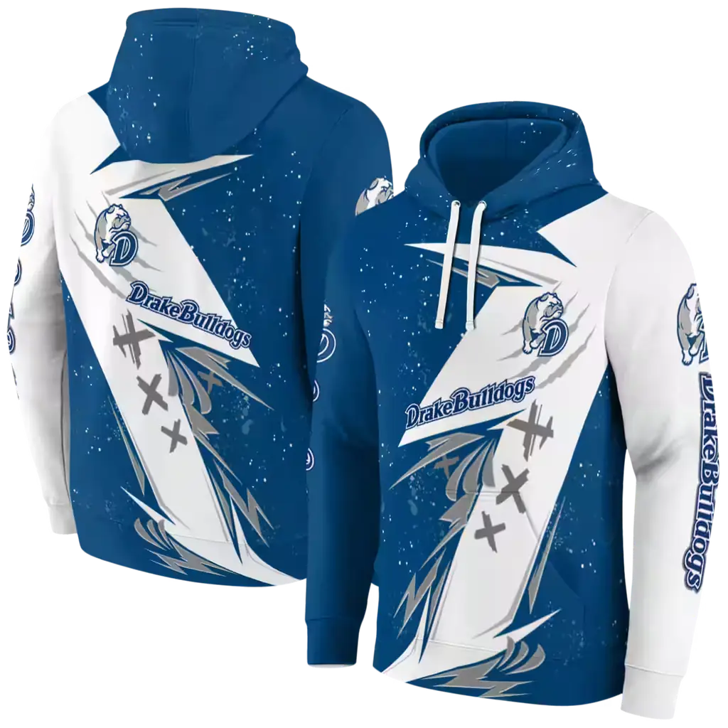 drake bulldogs dynamic slash blue white hoodie fashion forward drake bulldogs dynamic slash blue white hoodie fashion forward