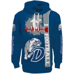 drake bulldogs football heartbeat blue hoodie best selling