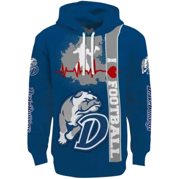 drake bulldogs football heartbeat blue hoodie best selling