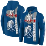 drake bulldogs football heartbeat blue hoodie best selling