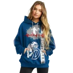 drake bulldogs football heartbeat blue hoodie best selling
