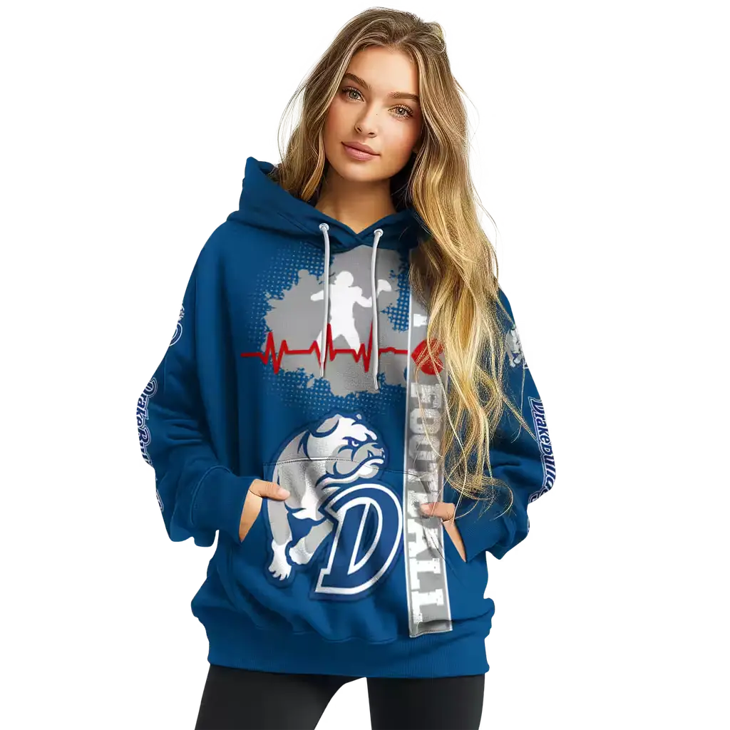 drake bulldogs football heartbeat blue hoodie high quality drake bulldogs football heartbeat blue hoodie high quality