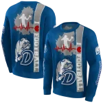 drake bulldogs football heartbeat blue hoodie best selling