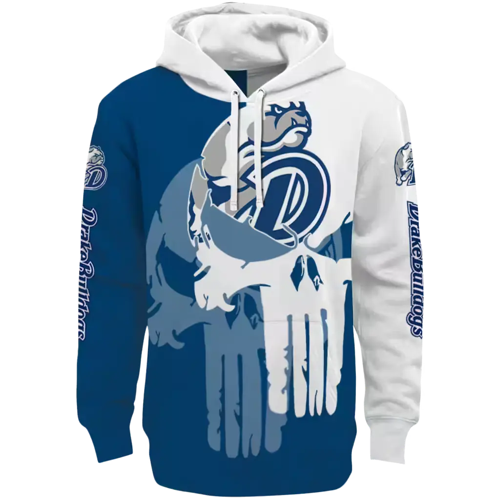 drake bulldogs graphic punisher blue white hoodie best selling drake bulldogs graphic punisher blue white hoodie best selling