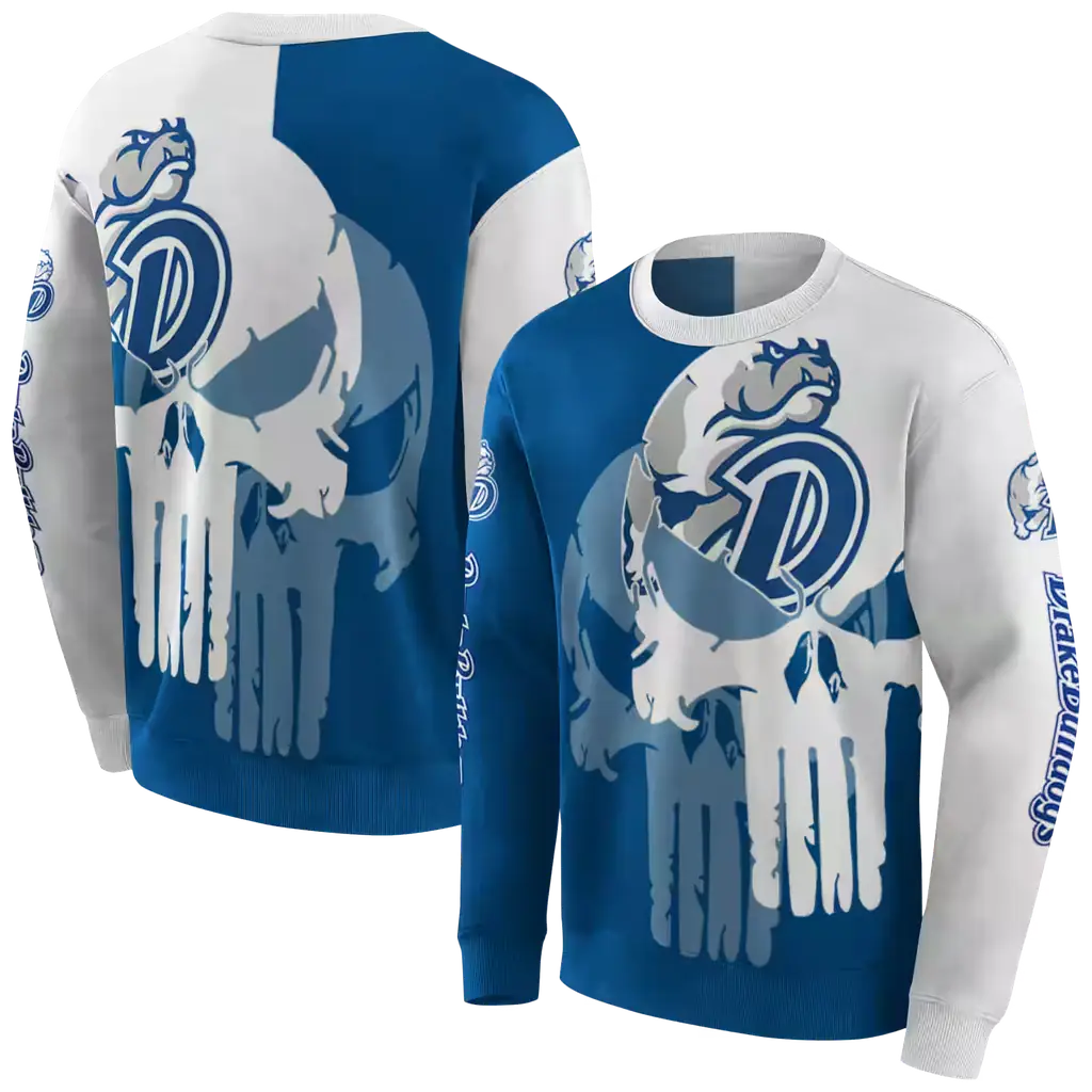 drake bulldogs graphic punisher blue white hoodie premium grade drake bulldogs graphic punisher blue white hoodie premium grade