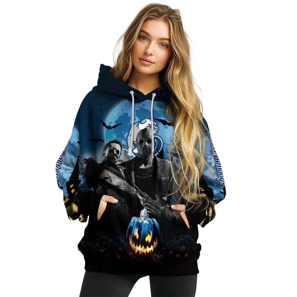 drake bulldogs halloween vibes blue black hoodie high quality drake bulldogs halloween vibes blue black hoodie high quality
