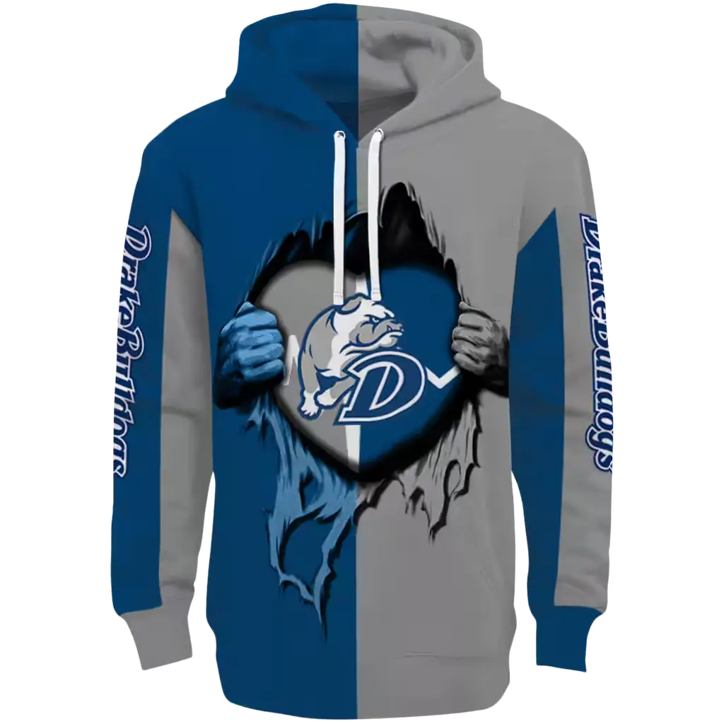 drake bulldogs heartbeat graphic blue hoodie best selling drake bulldogs heartbeat graphic blue hoodie best selling