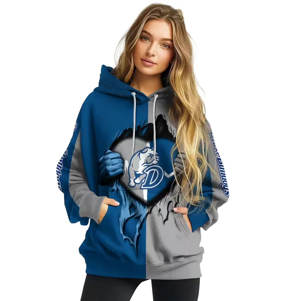 drake bulldogs heartbeat graphic blue hoodie high quality drake bulldogs heartbeat graphic blue hoodie high quality