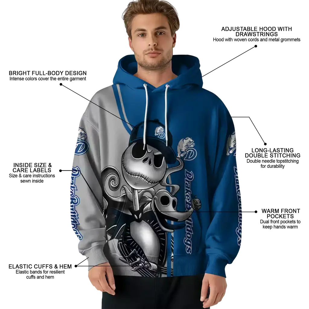 drake bulldogs jack skellington blue hoodie latest model drake bulldogs jack skellington blue hoodie latest model
