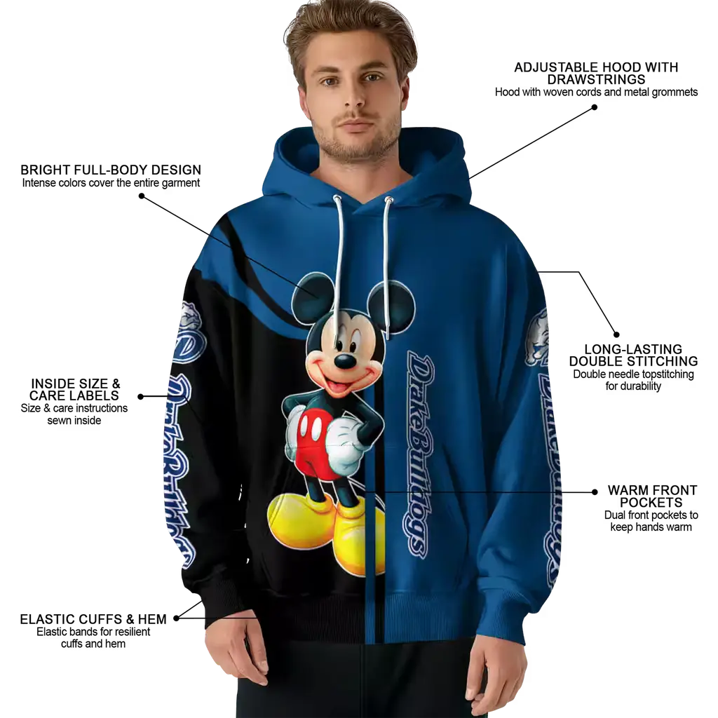 drake bulldogs mickey mouse blue black hoodie latest model drake bulldogs mickey mouse blue black hoodie latest model