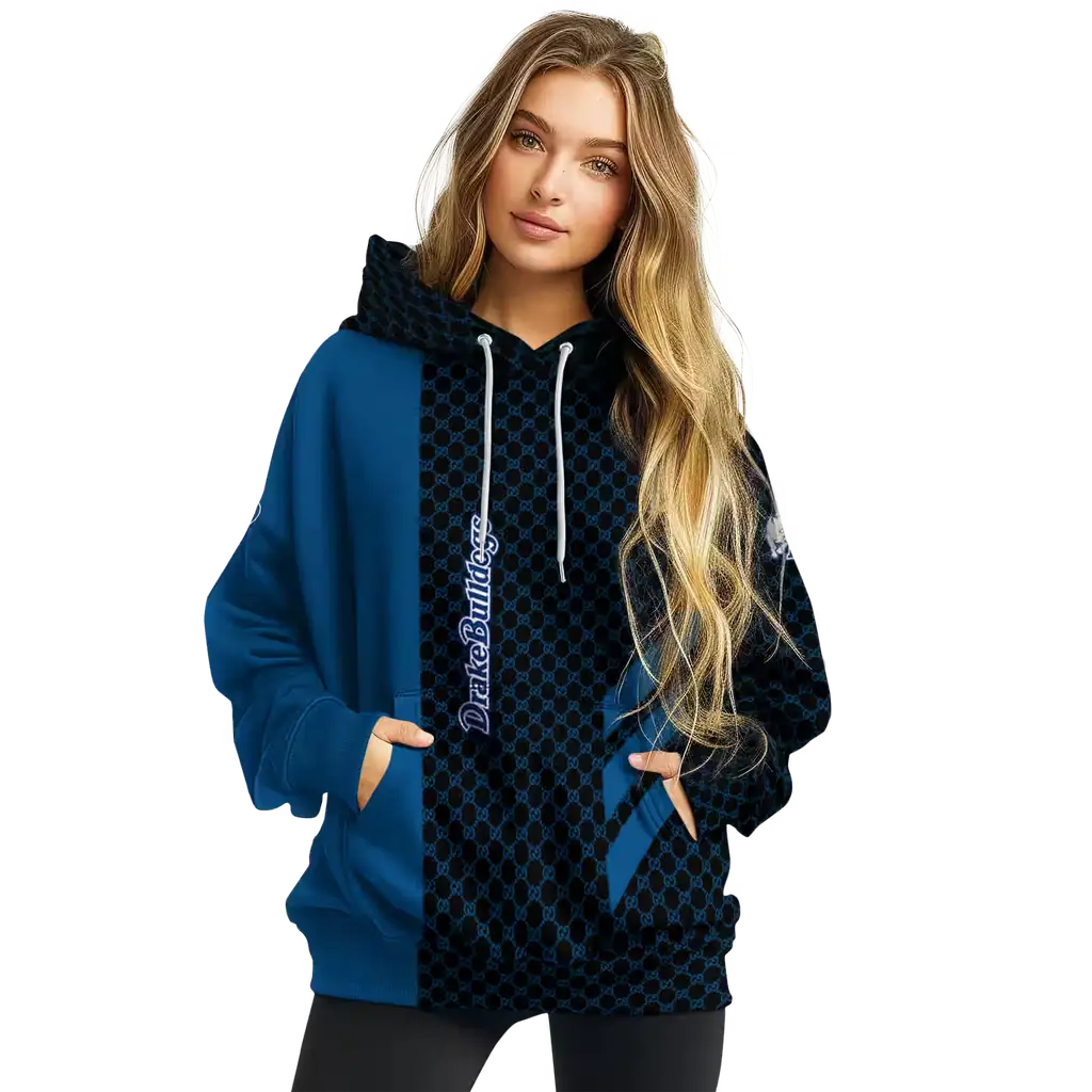 drake bulldogs monogram pattern blue hoodie high quality drake bulldogs monogram pattern blue hoodie high quality