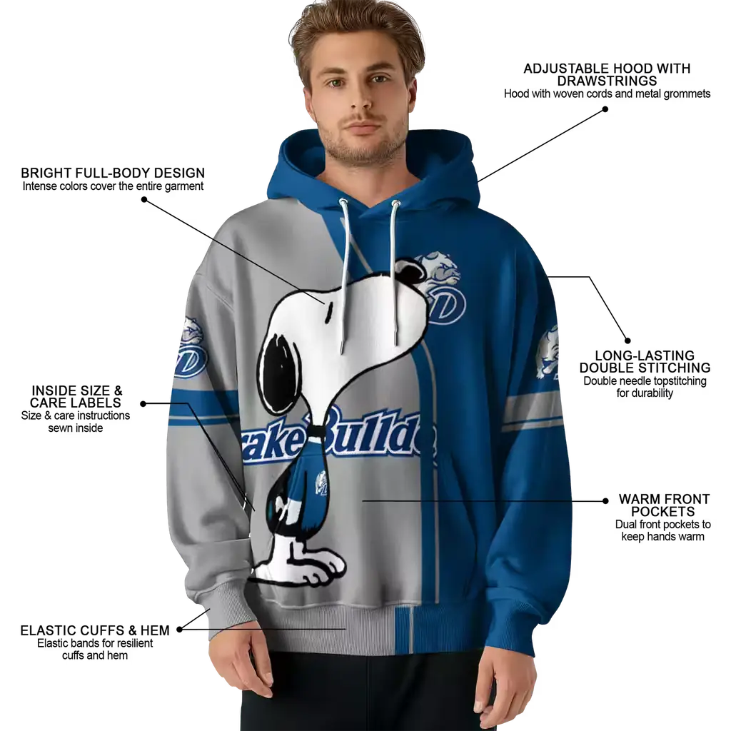 drake bulldogs playful snoopy blue hoodie latest model drake bulldogs playful snoopy blue hoodie latest model