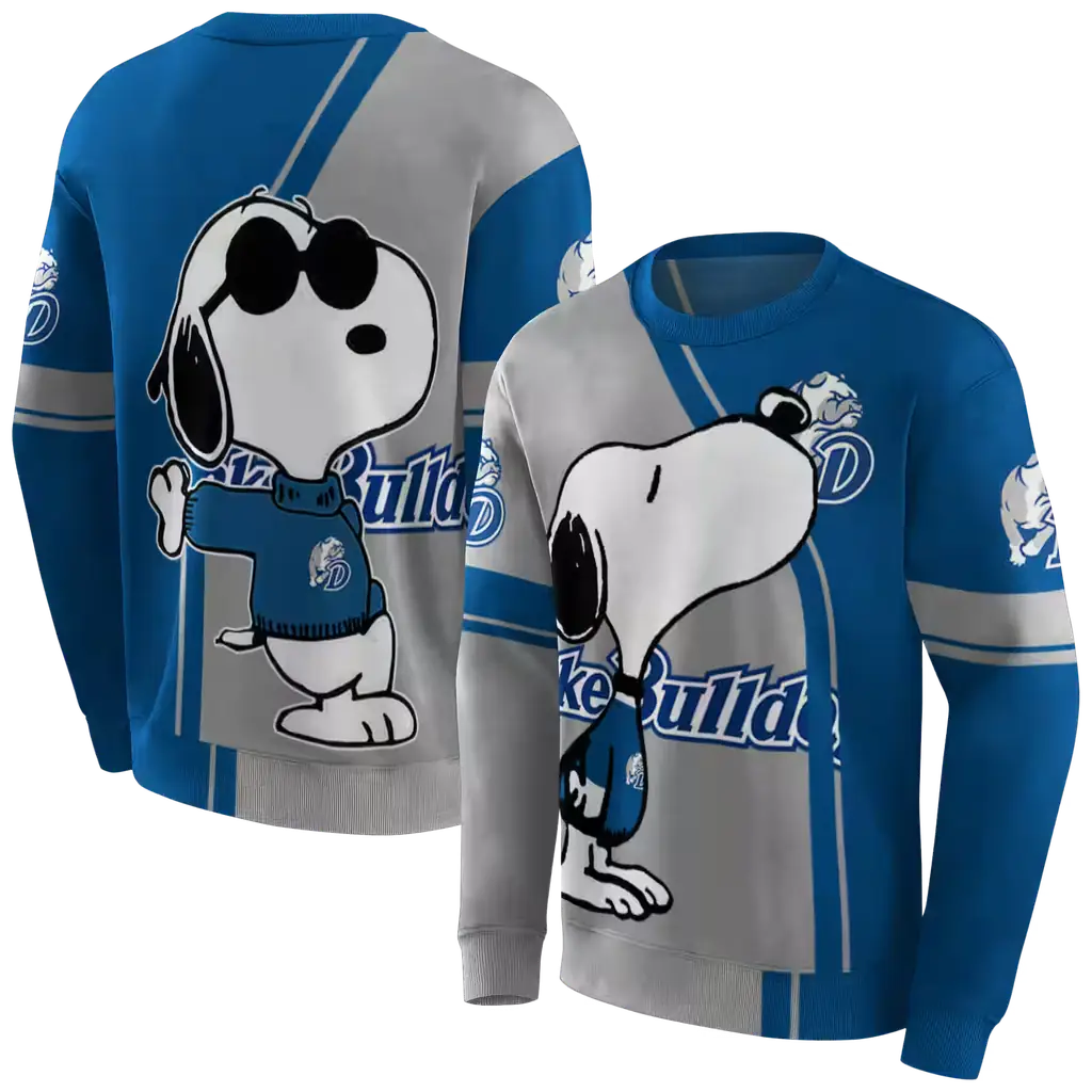 drake bulldogs playful snoopy blue hoodie premium grade drake bulldogs playful snoopy blue hoodie premium grade