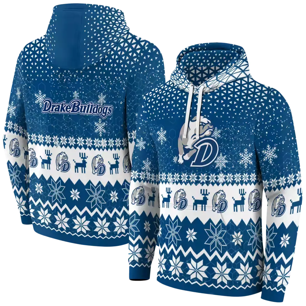 drake bulldogs reindeer motif blue hoodie fashion forward drake bulldogs reindeer motif blue hoodie fashion forward