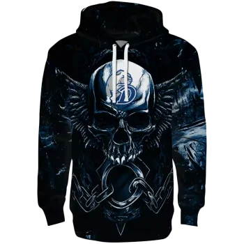 drake bulldogs skull artwork blue black hoodie best selling
